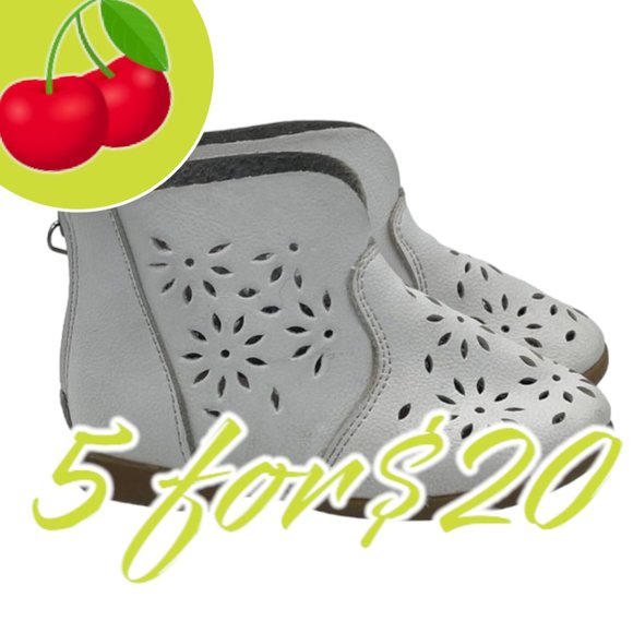Bookee Boots Toddler 24 EU 8 Child US Laser Cut Floral Cowgirl Leather Western - Picture 1 of 12